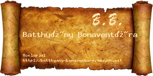 Batthyány Bonaventúra névjegykártya